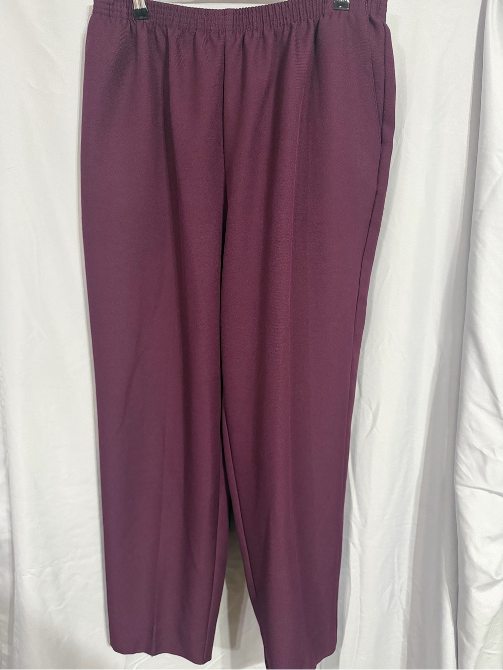 Alfred Dunner Deep Plum Elastic Waist Pants